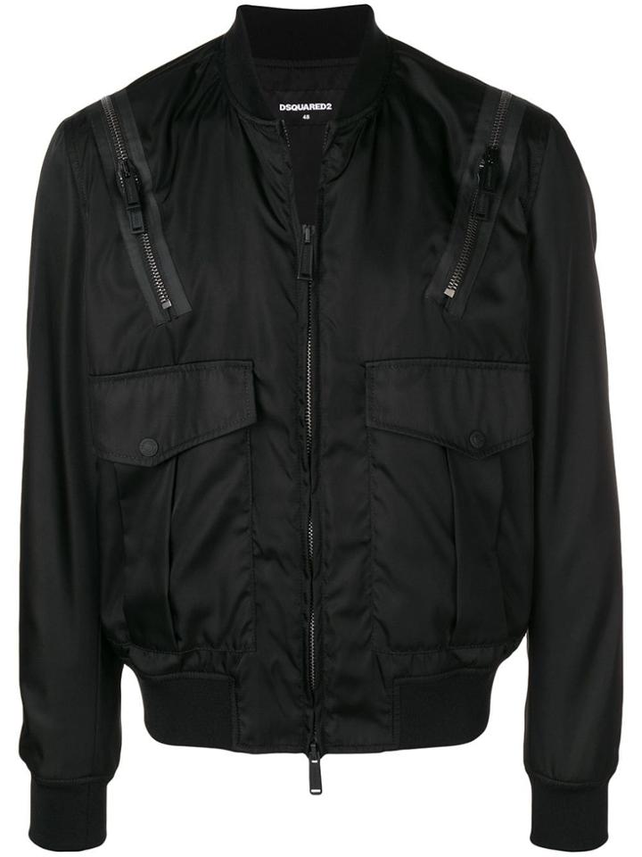 Dsquared2 Multi-pocket Bomber Jacket - Black