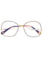 Chloé Eyewear Thin Round Frame Glasses - Gold