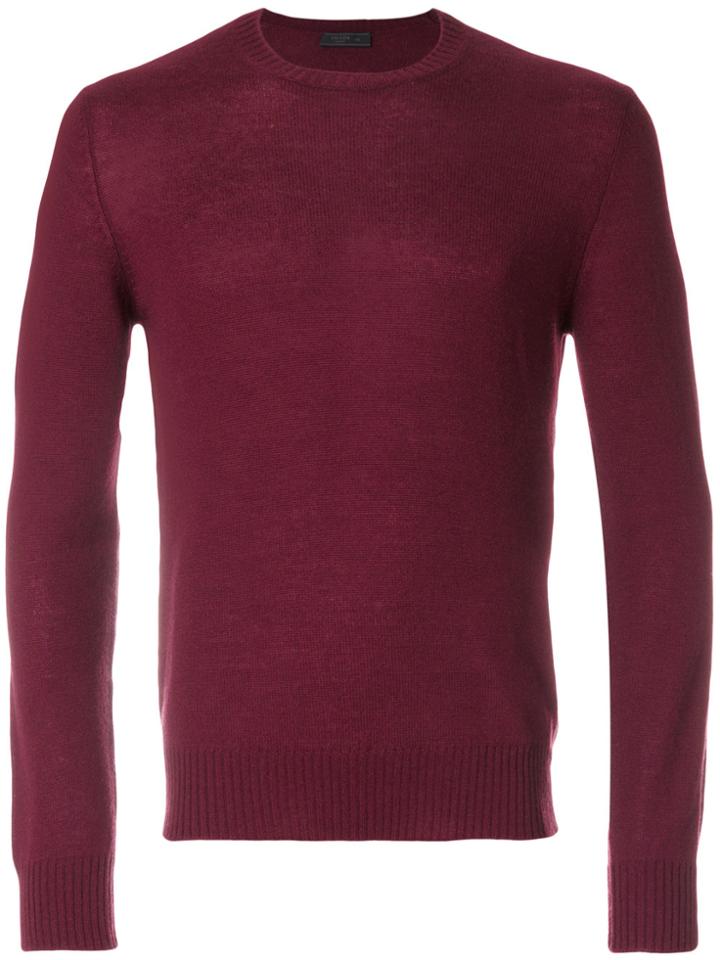 Prada Cashmere Crew Neck Sweater - Red