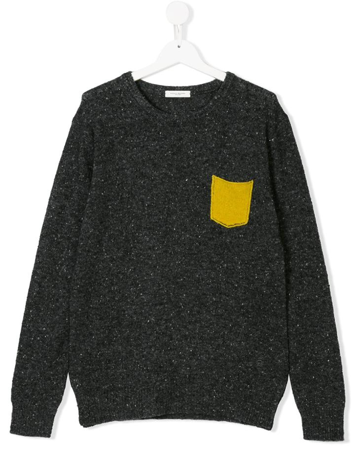 Paolo Pecora Kids Teen Chest Pocket Jumper - Grey