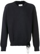 Maison Margiela Distressed Crew Neck Jumper - Blue