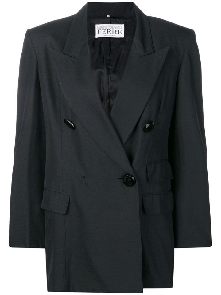 Gianfranco Ferre Pre-owned 1980's Peaked Lapels Blazer - Black