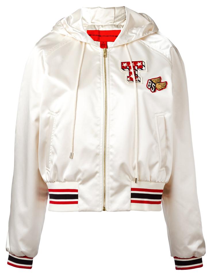 Hilfiger Collection Track Print Bomber Jacket, Women's, Size: 4, Nude/neutrals, Polyamide/acetate/viscose