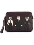 Dolce & Gabbana Sicilian Men Patch Clutch, Pink/purple, Leather