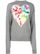 Barrie Heart Knit Sweater - Grey