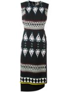Antonio Marras Harlequin Mixed Print Dress, Women's, Size: 44, Black, Polyester/spandex/elastane/cupro/virgin Wool
