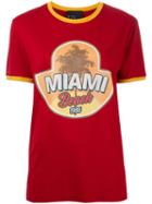 N Duo - 'miami Beach' Print T-shirt - Women - Cotton/spandex/elastane - 36, Red, Cotton/spandex/elastane