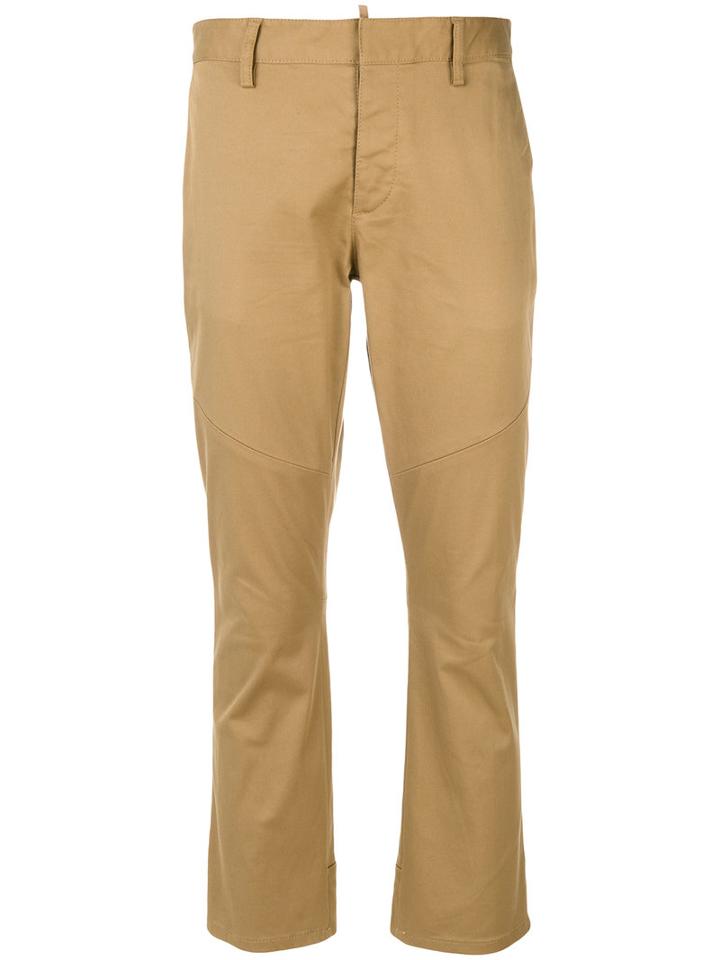 Dsquared2 - Stretch Twill Cropped Trousers - Women - Cotton/spandex/elastane - 40, Nude/neutrals, Cotton/spandex/elastane