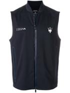 Z Zegna Logo Zipped Gilet - Black