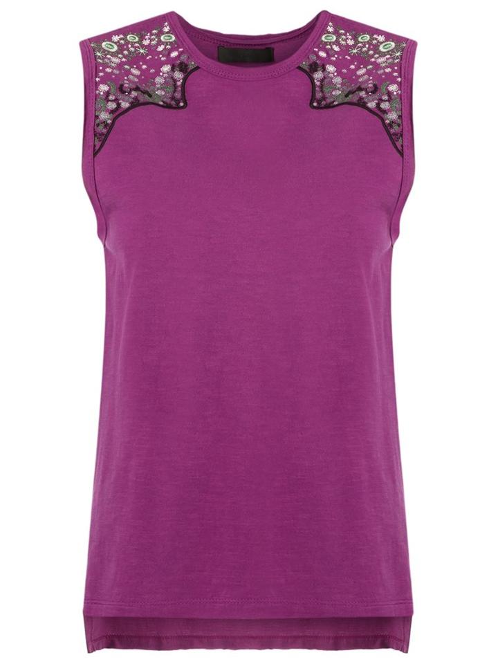 Talie Nk Embroidered Tank Top, Women's, Size: G, Pink/purple, Cotton