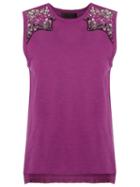 Talie Nk Embroidered Tank Top, Women's, Size: G, Pink/purple, Cotton