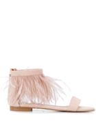 Twin-set Feather Embellished Sandals - Pink