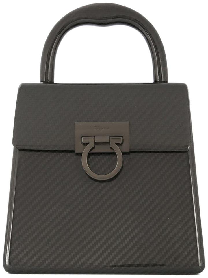 Salvatore Ferragamo Pre-owned Gancini Woven Handbag - Black