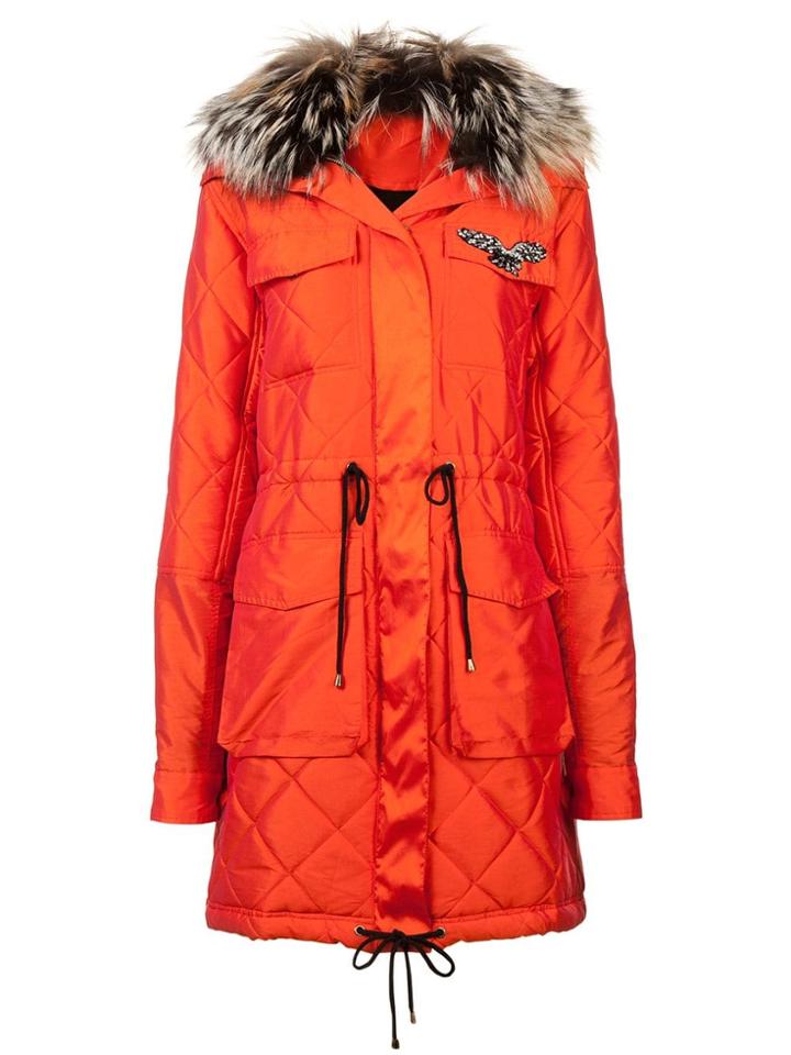 Nicole Miller Puffer Coat - Yellow & Orange