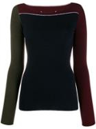 Maison Margiela Ribbed Colour-block Knit Top - Blue