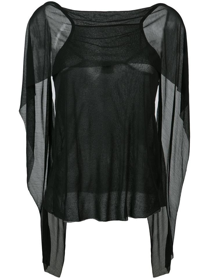 Lost & Found Ria Dunn Veiled Top, Women's, Size: Large, Black, Viscose