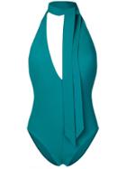 Zimmermann Halterneck Swimsuit - Green