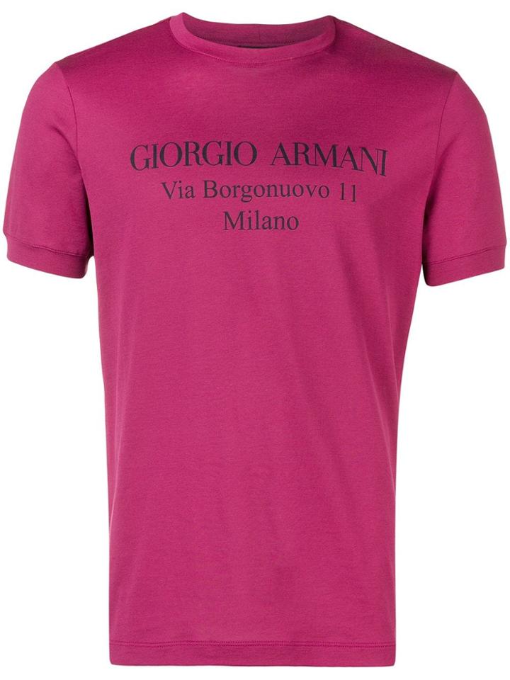 Giorgio Armani Logo Address T-shirt - Red