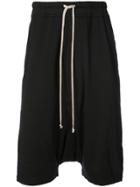 Rick Owens Drkshdw Tie Waist Drop-crotch Shorts - Black