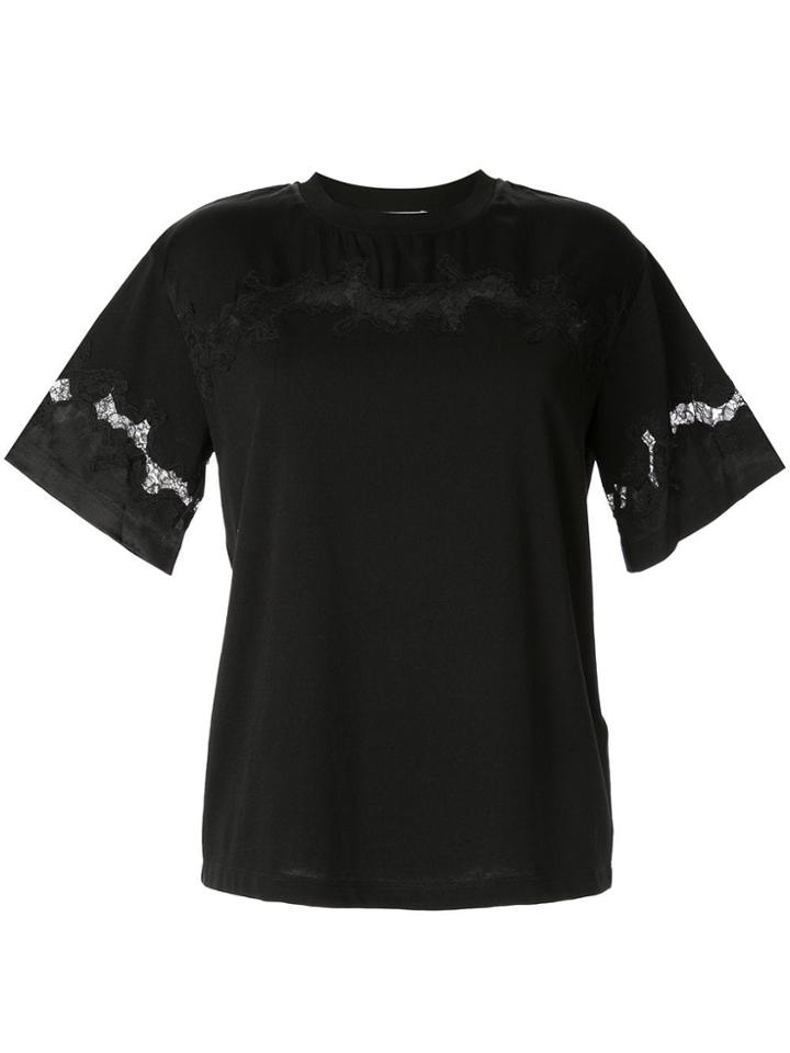 3.1 Phillip Lim Lace Insert T-shirt - Black