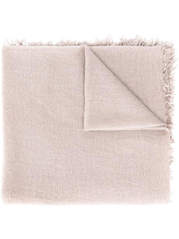 Faliero Sarti Textured Frayed Edge Scarf - Brown