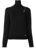 Dsquared2 Turtle Neck Sweater, Women's, Size: Large, Black, Virgin Wool