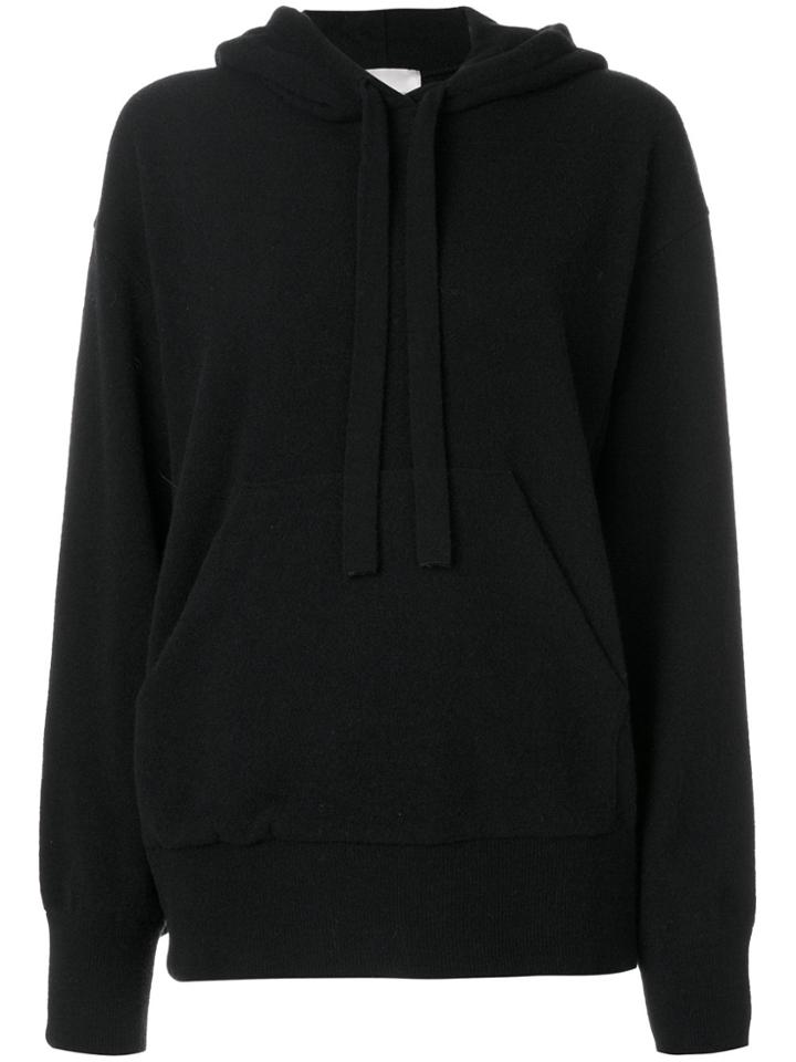 Laneus Ruffle Trim Hoodie - Black