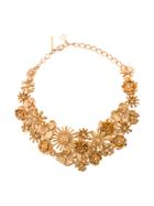 Oscar De La Renta Large Gilded Floral Necklace - Metallic