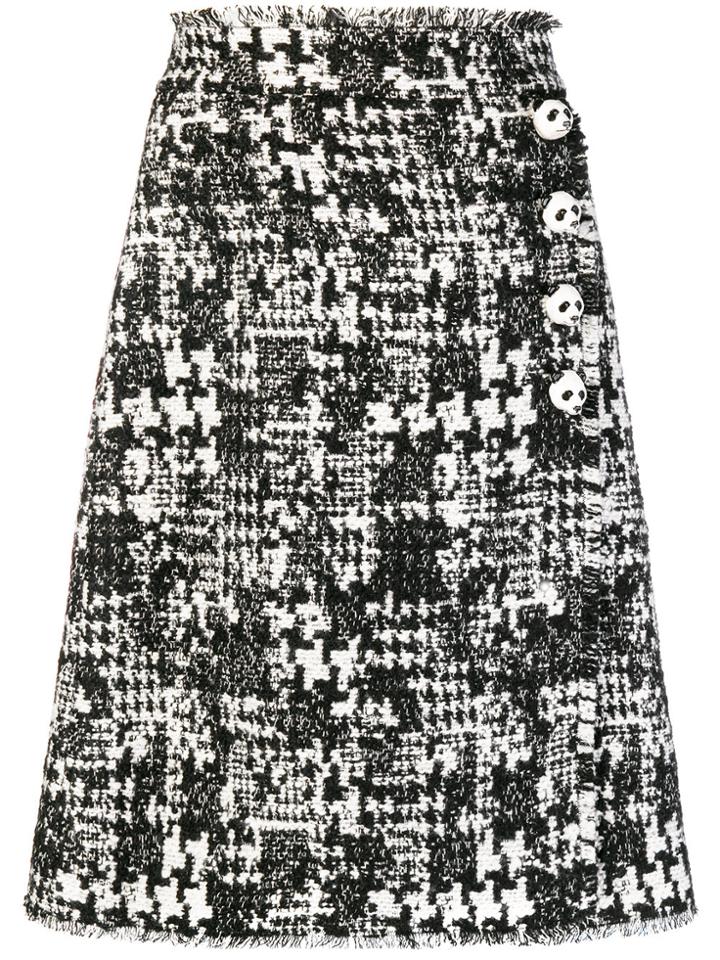 Dolce & Gabbana Panda Button A-line Skirt - Black