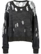 Unravel Destroyed Sweatshirt, Women's, Size: Small, Green, Cotton