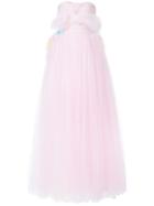 Isabel Sanchis Tulle Ballgown With 3d Flowers - Pink & Purple