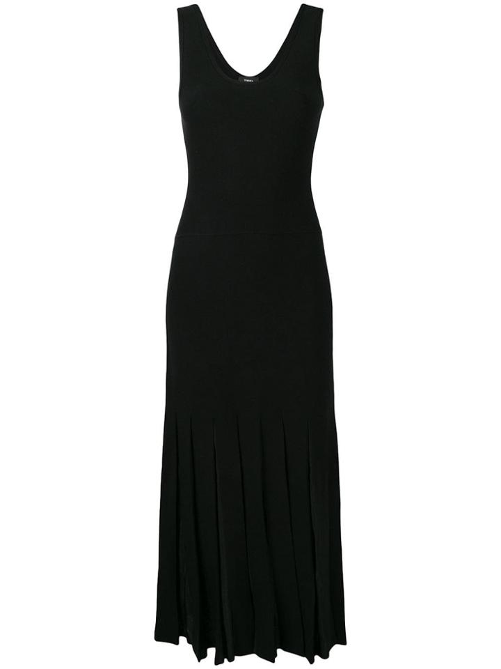 Theory Pleated Tank-top Dress - Black