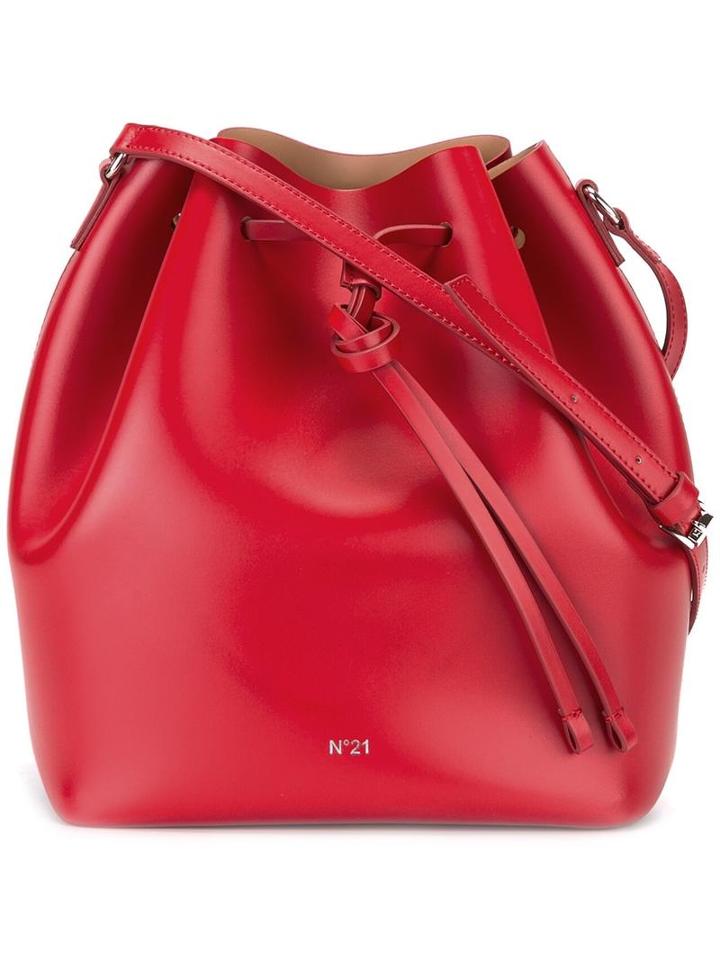 No21 Bucket Shoulder Bag, Women's, Red, Leather