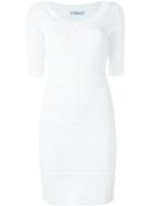 Blumarine Short Sleeve Perforated Dress