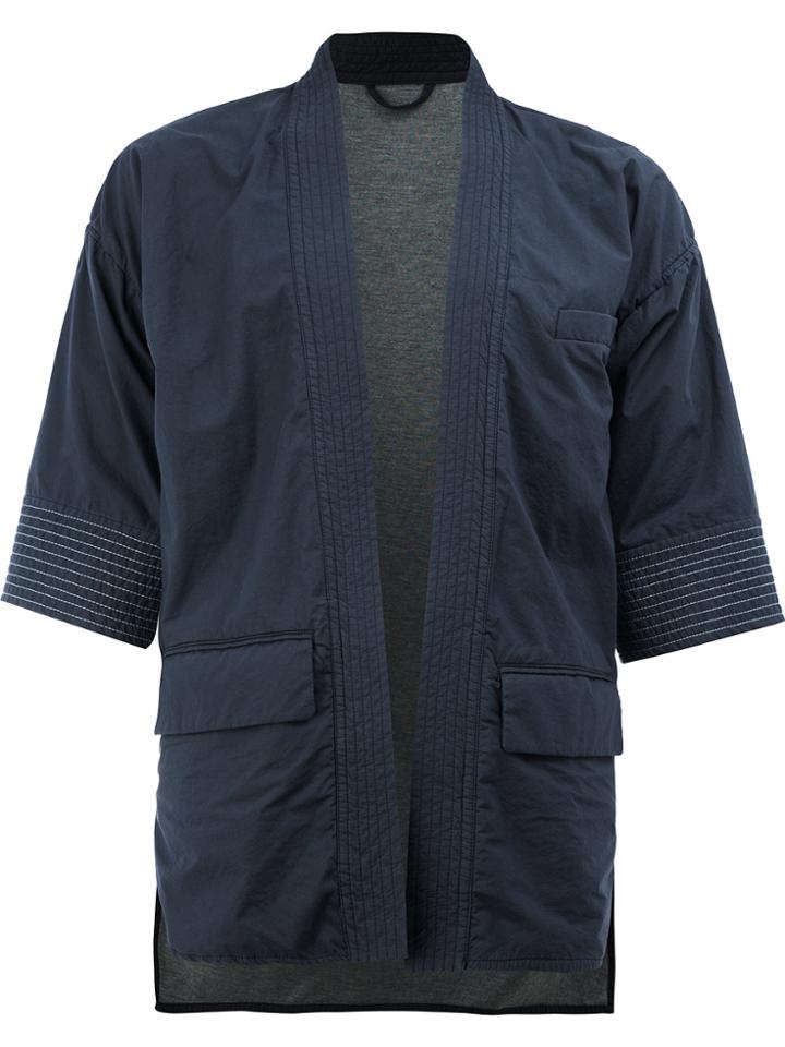 Wooster + Lardini Open Front Kimono-style Jacket - Blue