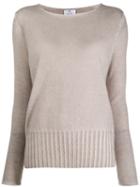 Allude Ribbed Knit Sweater - Neutrals