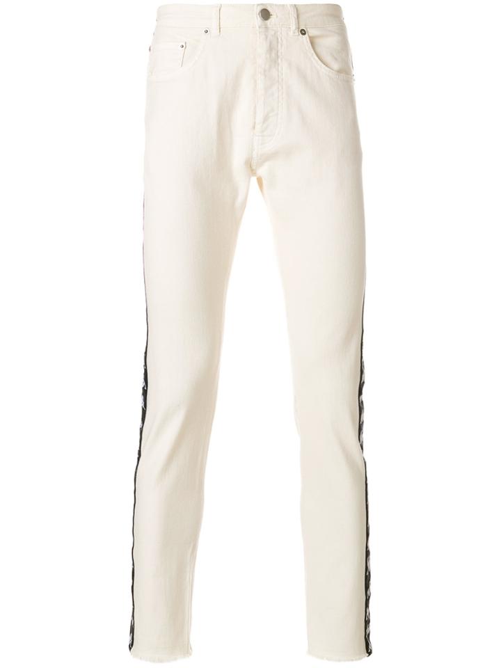 Kappa Logo Stripe Track Pants - White
