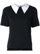 Muveil - Embellished Collar T-shirt - Women - Cotton - 36, Women's, Black, Cotton