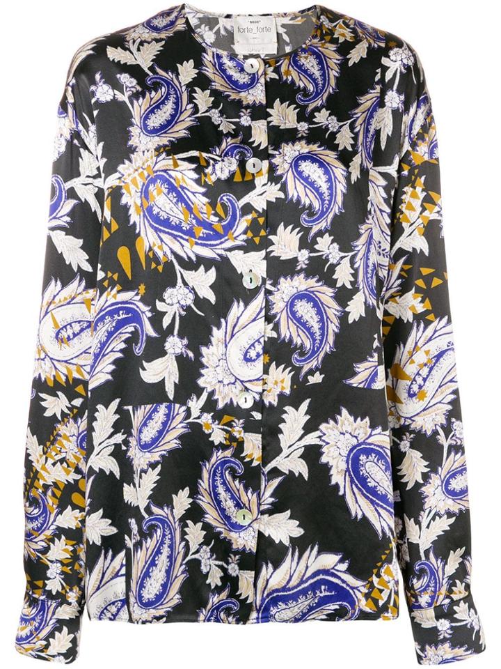 Forte Forte Floral Print Blouse - Black