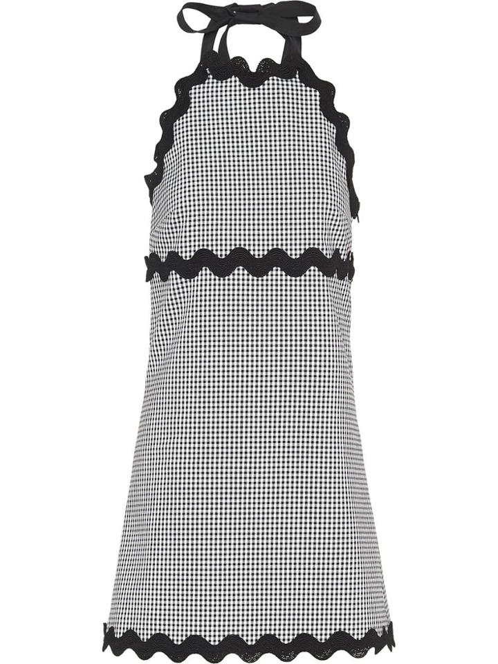 Miu Miu Gingham Checked Gabardine Dress - Black