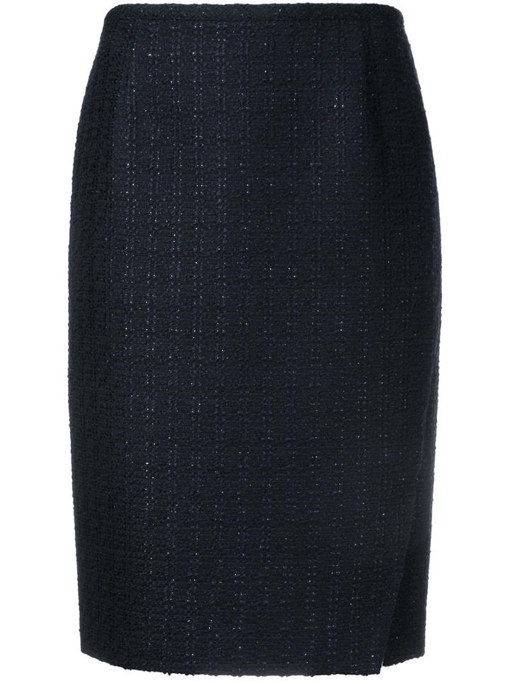 Estnation - Knitted Skirt - Women - Cotton - 40, Blue, Cotton