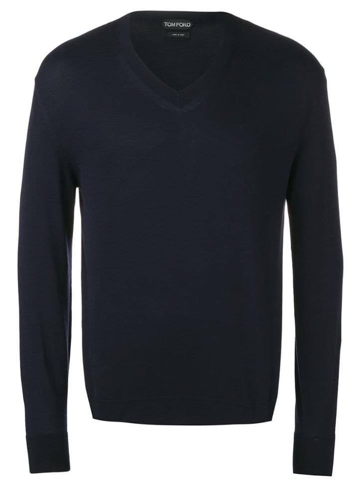 Tom Ford Long-sleeve Fitted Sweater - Blue