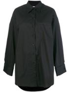 Mm6 Maison Margiela Oversized Long-sleeve Shirt - Black