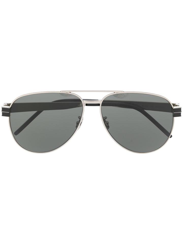 Saint Laurent Eyewear Slm53 Aviator-style Sunglasses - Silver