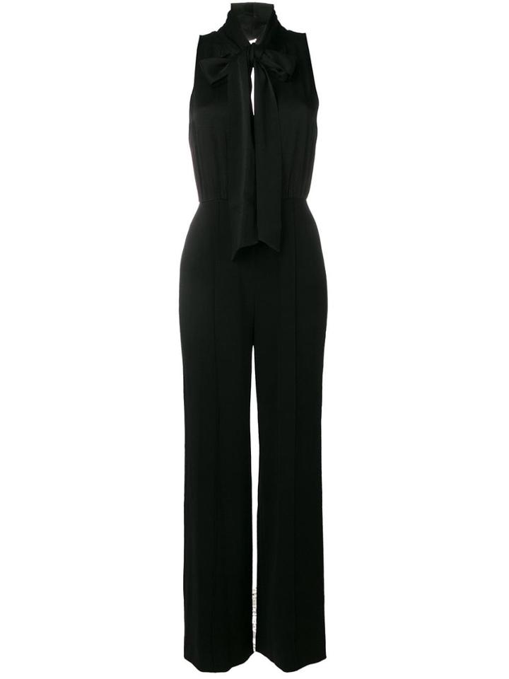 Dvf Diane Von Furstenberg Satin And Crepe Wide-leg Jumpsuit - Black