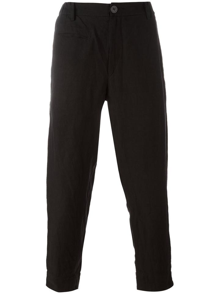 Ziggy Chen Loose Fit Tailored Pants, Men's, Size: 48, Black, Linen/flax