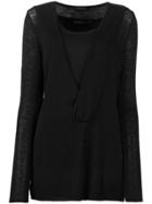 Les Copains Knitted Twin Set - Black