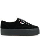 Superga Platform Velvet Sneakers - Black