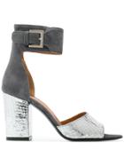 Via Roma 15 Ankle Strap Buckled Sandals - Metallic