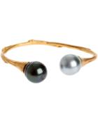 Samira13 Pearl Edges Bangle, Women's, Metallic